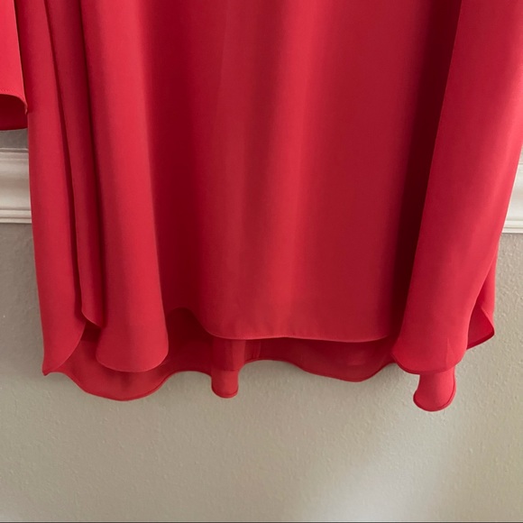 Chelsea28 Bell Sleeve Chiffon Coral Shirt Dress - Picture 7 of 12